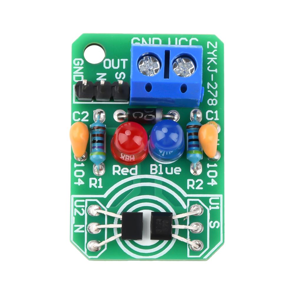 DC4.5V-20V Hall Magnetic Induction Sensor Magnetic Detection Pole Resolver North And South Detection Module DIY Learning Kit