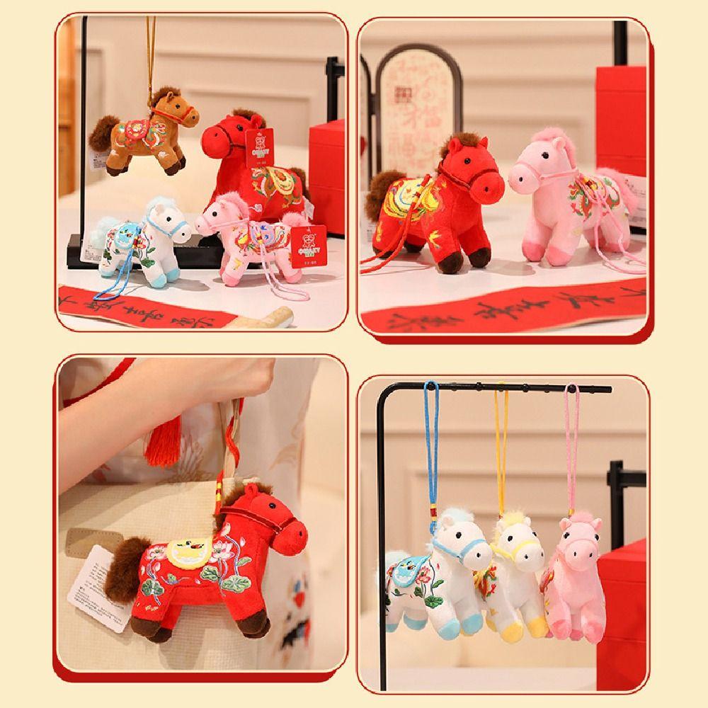 Creative Plush Horse Keychain Mascot Dolls Plush Horse Doll Pendant  Year of Horse