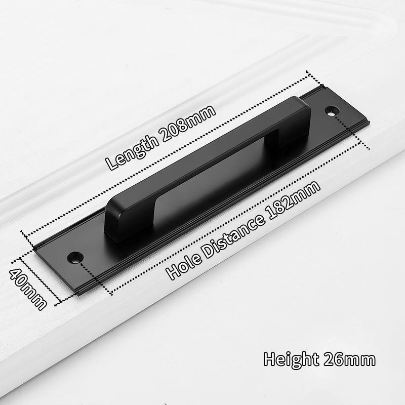 KAK Aluminiumlegierung Schwarze Türgriffe für Innentüren Schlafzimmer Küchentürgriffe Möbelgriff Türbeschläge