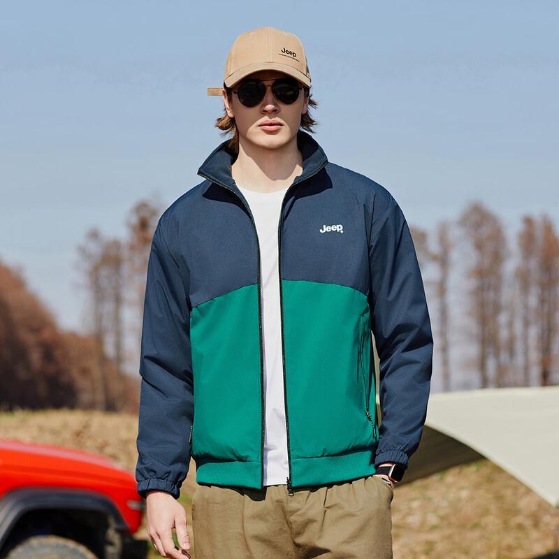 JEEP Men s Patchwork Fleece Stand-Collar Jacket 3XL