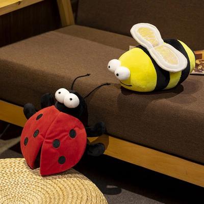 25cmCute Big Eyes Seven Stars Ladybug Plush Toy Doll Small Bee Doll Insect Living Room TV Cabinet Decoration Soft Stuffed Gifts