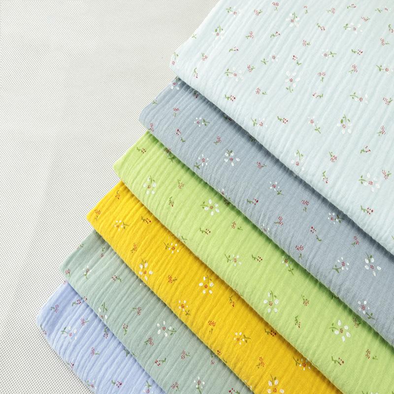 135*100cm Wide High Quality Soft Double Crepe Floral Cotton Fabric, Making Anti Mosquito Pants Small Blanket Cloth