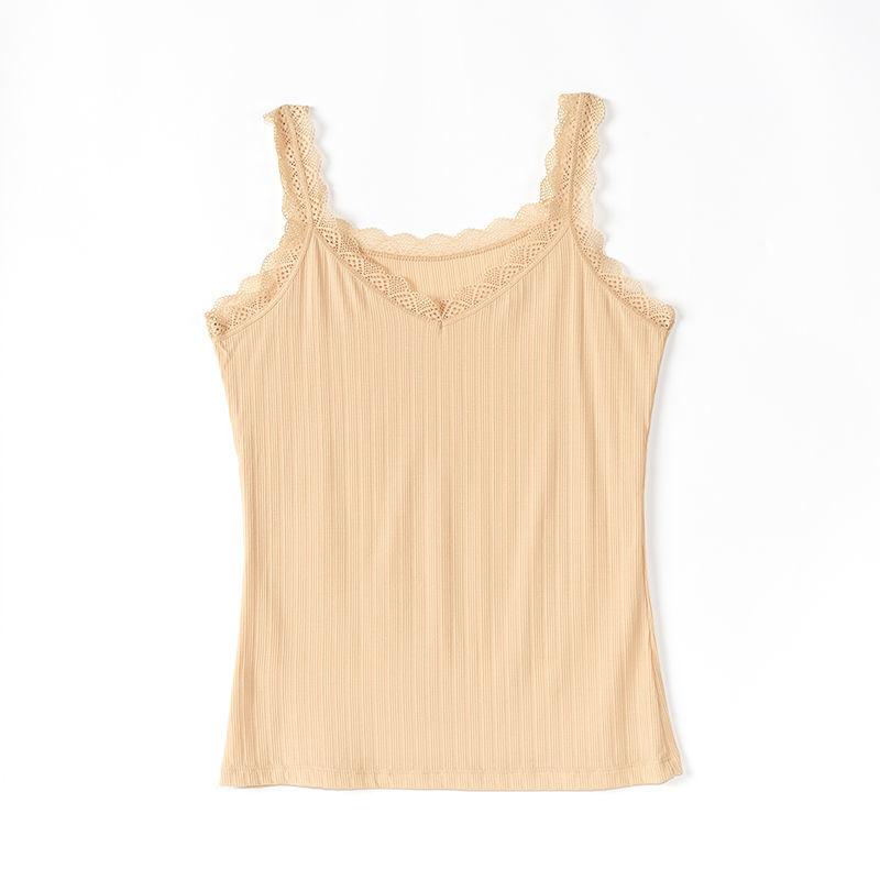 Summer Lace Vest Ribbed Modal Women's Inner Camisole Top Sleeveless High Stretch Oversized for Outerwear