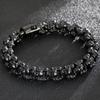 Massive Men's Skull Bracelet Man Retro Black 316l Stainless Steel Gothic Link Chain 12MM Width Punk Rock Jewelry Accessory Gifts