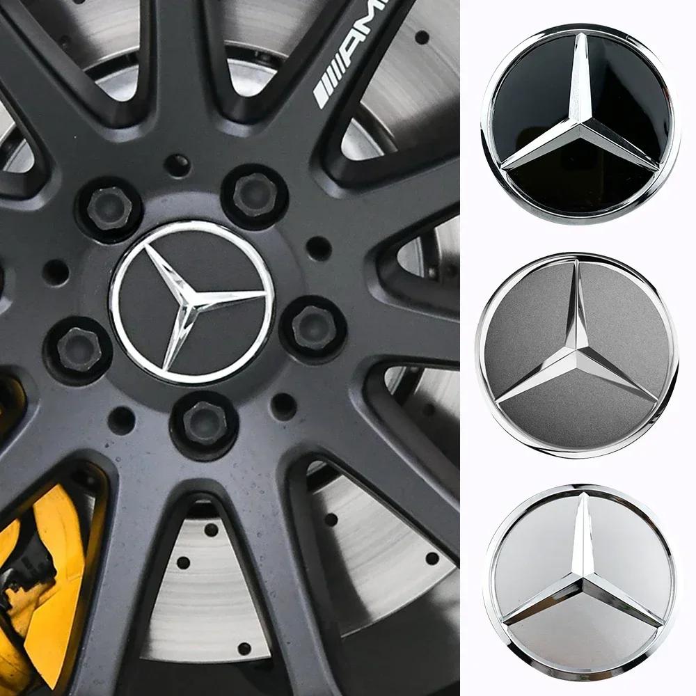 4pcs 75mm Car Wheel Center Hub Caps Cover Mercedes Benz B/C/E/S Class A Class C200L GLC GLK CLA W126 Auto Accessories