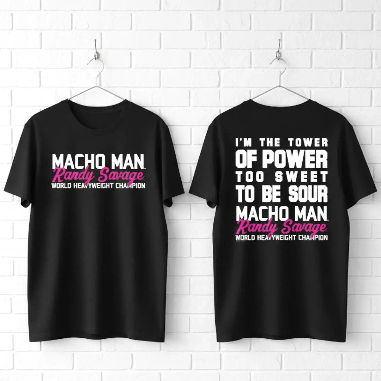 Macho Man Randy Savage Tower of Power Slogan Men s T Shirt XS