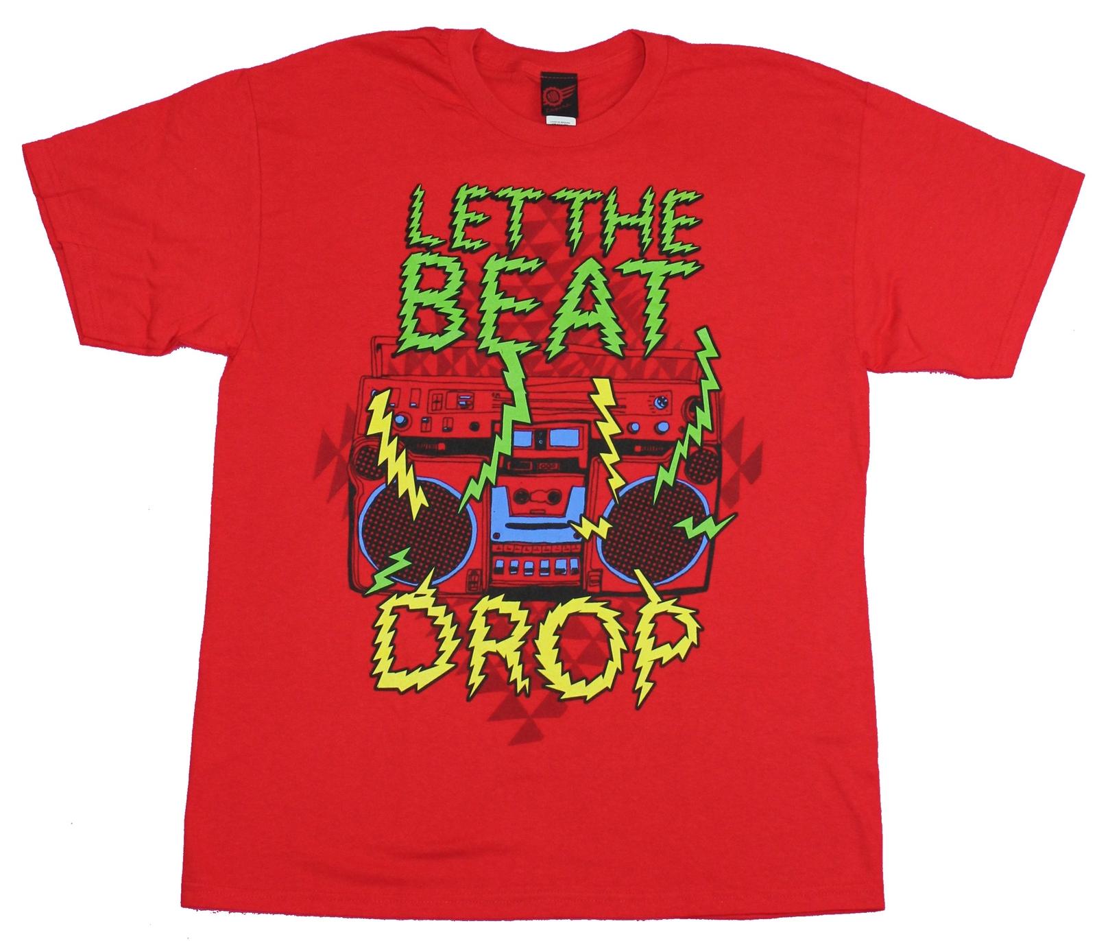Boom Box Mens T-Shirt- Let the Beat Drop Image M