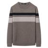 Men's Pure Wool Striped Round Neck Pullover Sweater