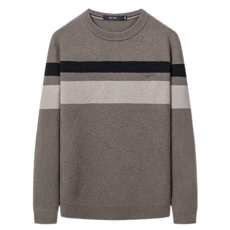 

Septwolves Men s Pure Wool Striped Round Neck Pullover Sweater 2XL (180)