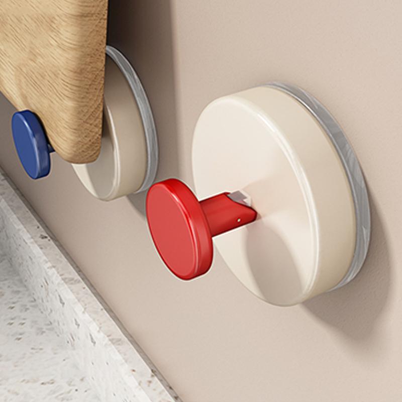 Reusable Abs Suction Cup Hook Punch-Free Wall Mounted Wall Hanger Accessories Vacuum Door Hooks Toilet