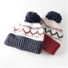 Women S Vintage Jacquard Knit Hat With Pom Pom Warm Ear Protection Cute Versatile