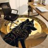 1pc Moon Wolf Office Round Area Rug, Under Office Chairs Bedroom Living Room Home Decor, Room Deco