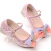 Kinder High Heel Schuh Mode Herbst Mädchen Prinzessin Glitzer Schleife Lederschuhe Causal Hochzeit Kinder Pailletten Tanzschuhe