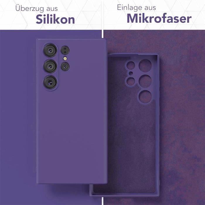 Case for Samsung Galaxy S23 Ultra - Ultra Slim Liquid Silicone Protection Dark Purple