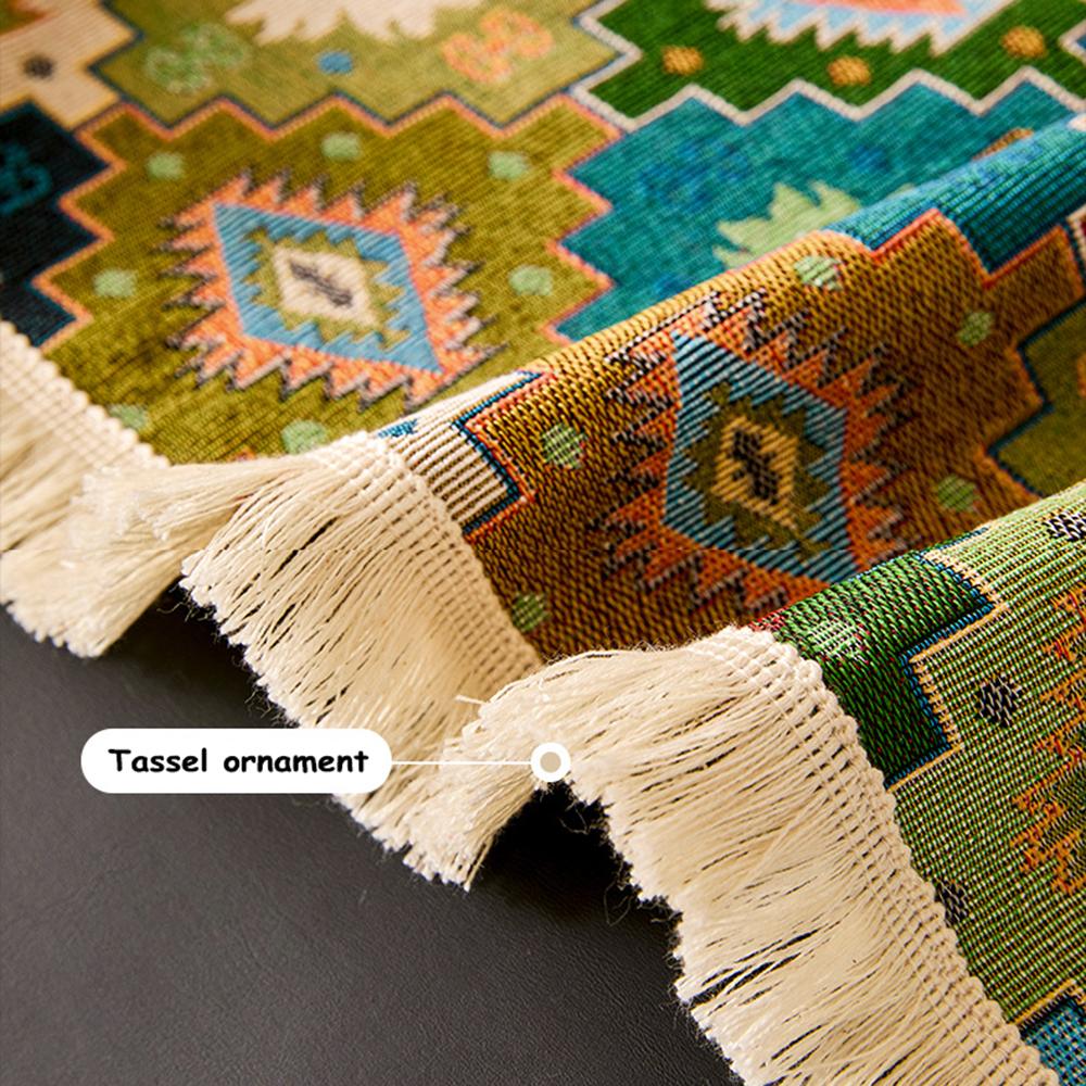 Bohemian Jacquard Cotton Linen Sofa Cover All-Season One-Piece Anti Scratch Sofa Towel Color Plaid Multifunctional Blanket