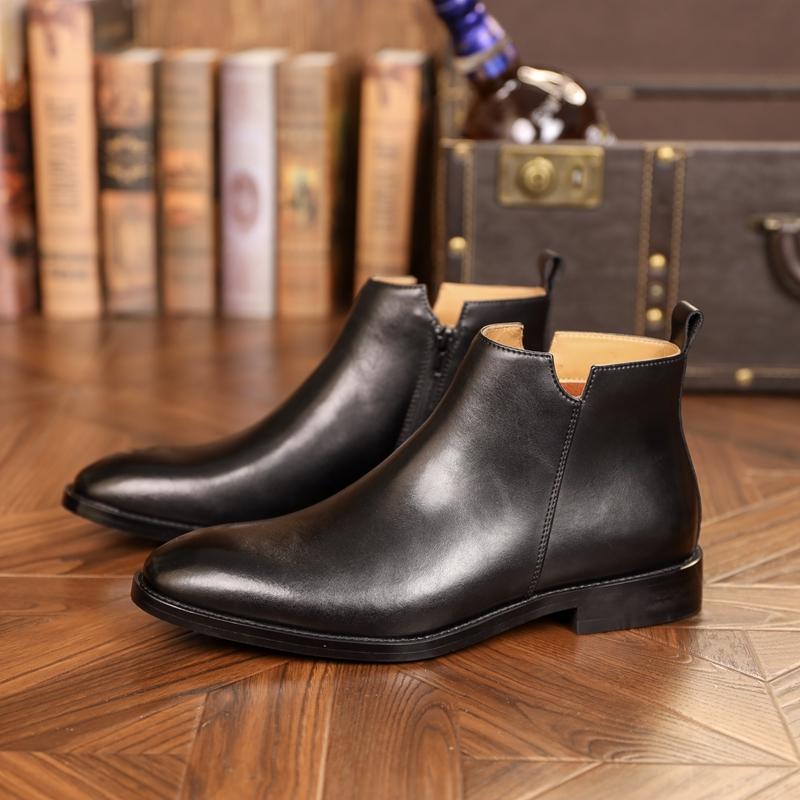 

Golden Sapling Brand Men s Chelsea Boots Business Work Formal Shoes Genuine Leather Ankle Boot Shoes Man Party Wedding Boots 44 чёрный