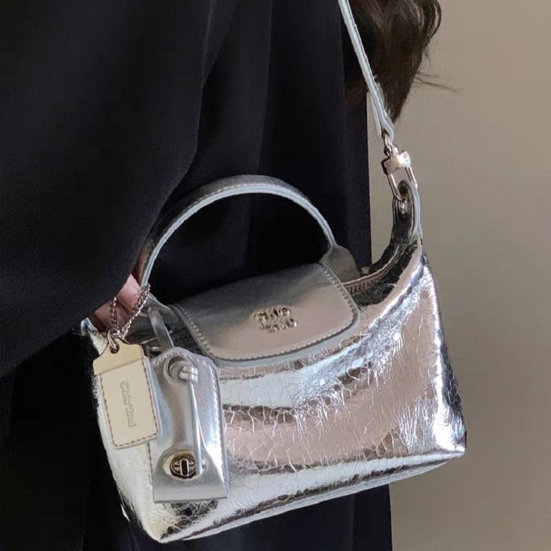 

Женская металлическая сумка-тоут и кроссбоди Nanfeng 2024 - Летняя наплечная сумка серебряный