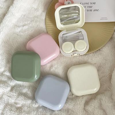 1PC Damen Farbkontaktlinsenetui Süßes Design Kosmetische Kontaktlinsenbox Etui für Augen Reiseset Brillenzubehör