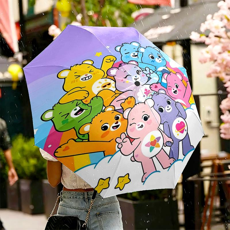 Care Bears Print Umbrella Automatic Opening/ Closing - Portable Foldable Design - Daily use for Travel/Outdoor - Gift for Birthday