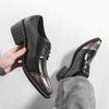 Designer New Men's Pointed Black Patchwork Lace Up Casual Oxford Leather Shoes Male Fashion Wedding Dress Homecoming Footwear