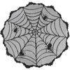 Halloween Spiderweb Tablecloth Black Lace Cobweb Decor with Spiders Ideal for Fireplace Mantle Kitchen & Party Table Decorations