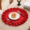 4PCS Cloth Napkins Round Placemat 100% Cotton Vintage Wedding Table Decoration Reusable for Kitchen Dinning Christmas Table Mats