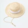 New Summer Sisal Hollow String Windbreak Rope Flat Top Straw Hat Daily Versatile Straw Hat Beach Photo Hat
