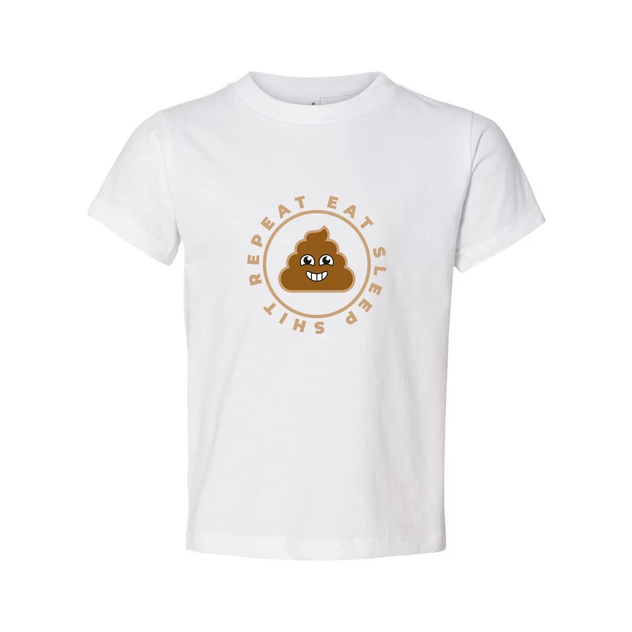 

Eat Sleep Poop Emoji Repeat Unisex Cotton Graphic Tee For Men Women Casual Short M
