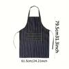 Striped Waterproof Cotton Work Apron Oil-Resistant Cooking Apron for Home Restaurant Coffee Shop Men and Women