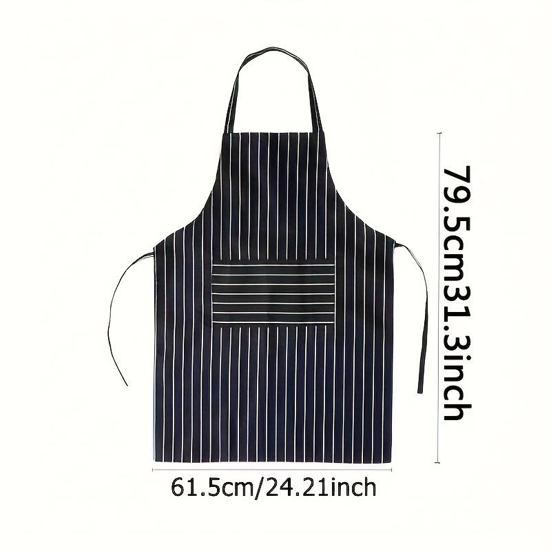 Striped Waterproof Cotton Work Apron Oil-Resistant Cooking Apron for Home Restaurant Coffee Shop Men and Women
