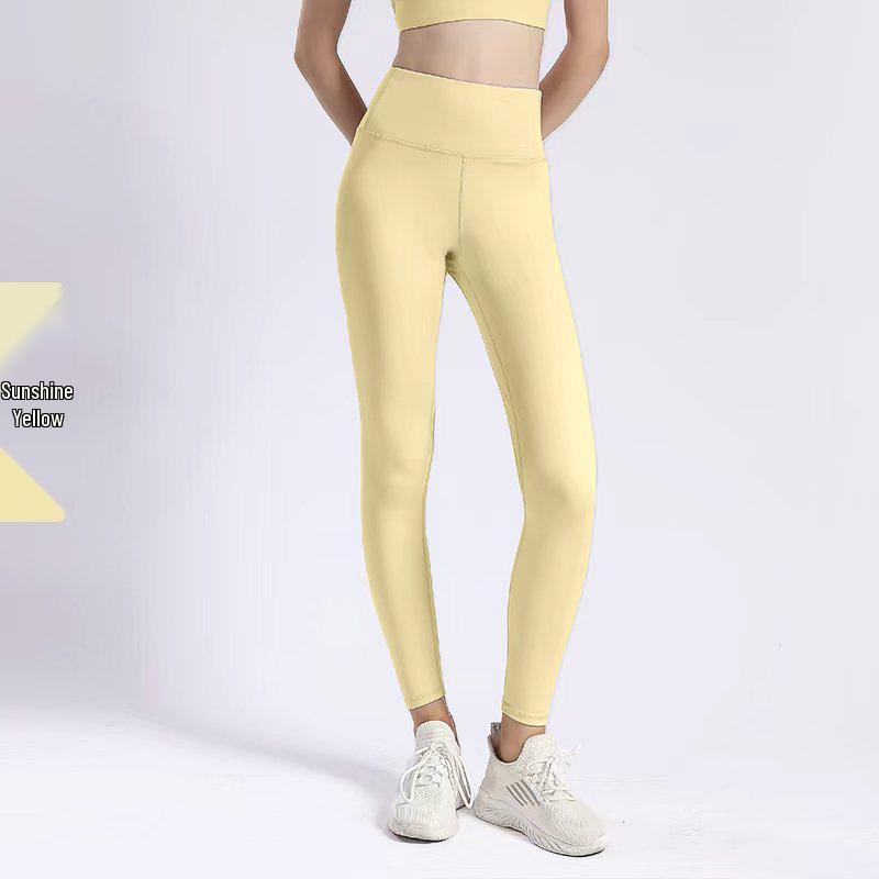 

2025 Spring/Summer High Waist Anti-Roll Yoga Pants - High Elastic, Peach Butt, Tight Abdomen Control Fitness Pants Small