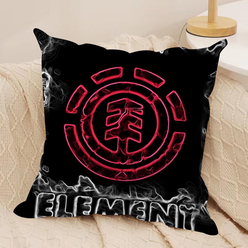 E-Element Logo Cushion Cover Silky Short Plush Sofa Pillow Cover Hidden Zipper Soft Dustproof Case for Home Decor