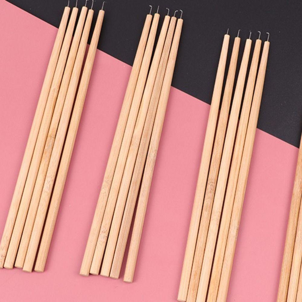 Durable Wood Handle Sturdy Lace Wig Needle Wig Making Tools Ventilating Needles Hook Crochet Needle