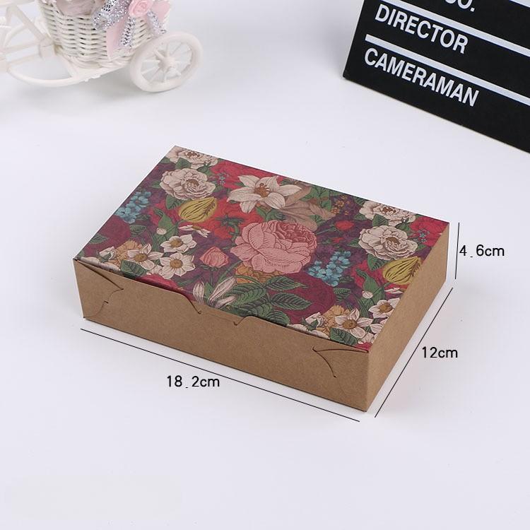 

20 шт. упаковочных коробок из крафт-бумаги для печенья, кондитерских изделий и сувениров для подарков, праздничных принадлежностей, свадебных украшений и подарочных коробок на день рождения 18.2*12cm