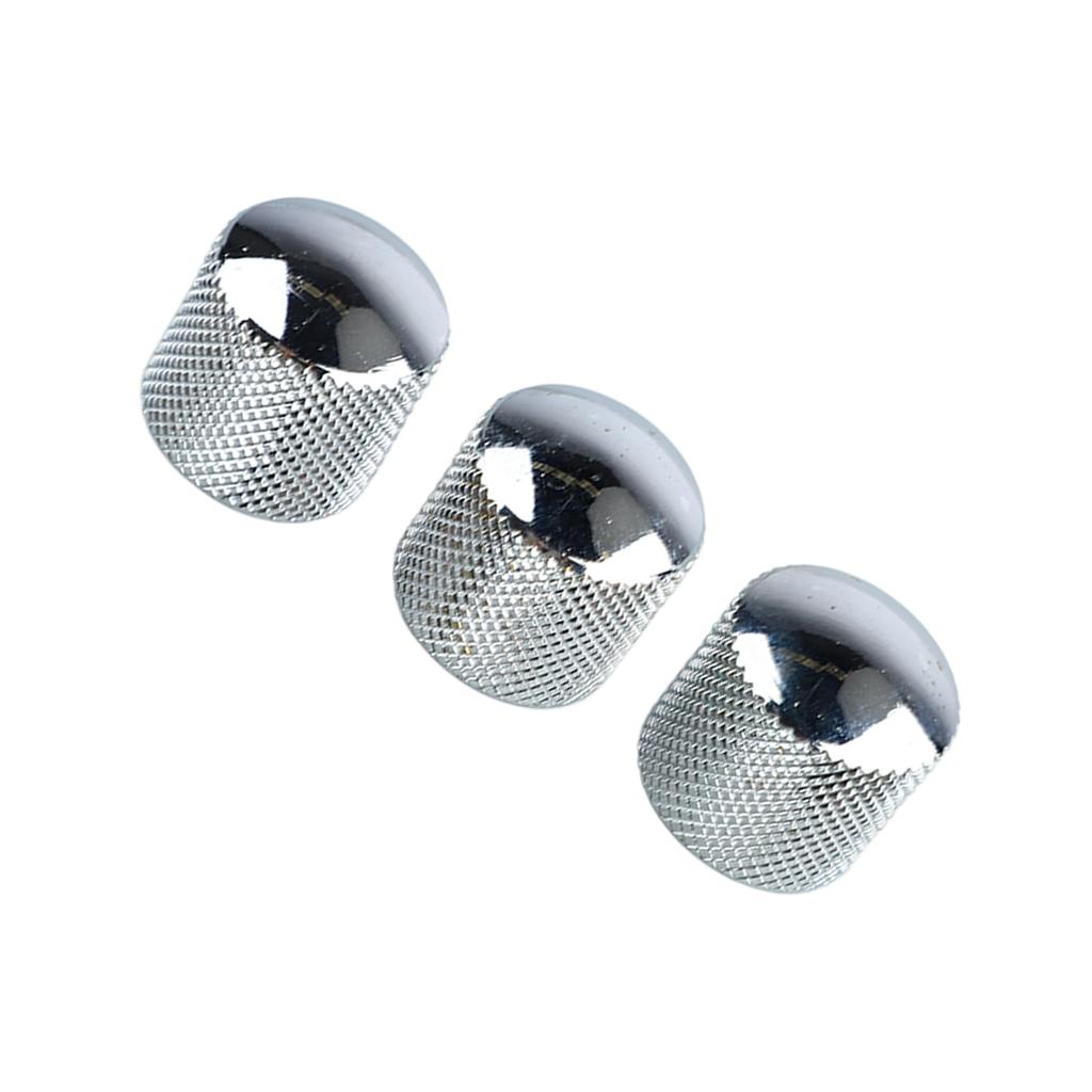 3Pcs Silver Electric Bass Volume Knob Electric Guitar Volume Tuning Potentiometer Control Knob