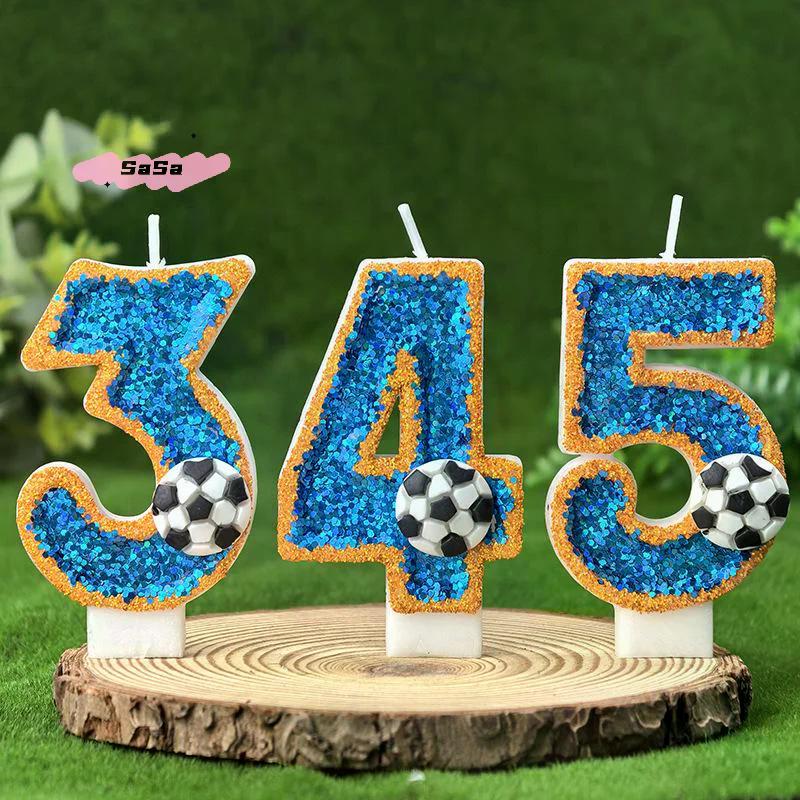 S-1Pc Vitality Football 0-9 Free Matching Combination Digital Candles Birthday Candles For High-end Baking Cake Decoration