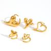 Heart Pendant Adjustable Stainless Steel Ring For Women Gift Accessory
