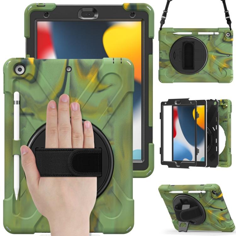 Custom 3-in-1 Protective Tablet Case for iPad 9th 8th 10.2 Inch Shockproof with Wrist Strap and Pencil Holder