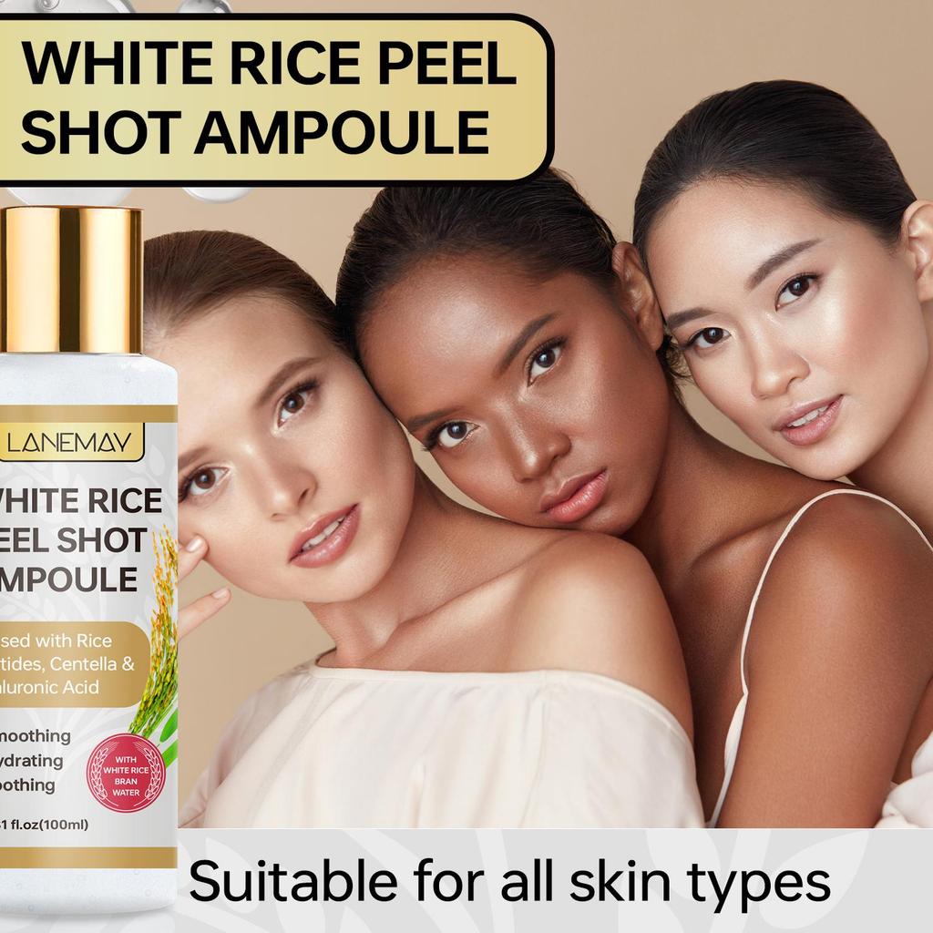 White Rice Peel Shot Ampoule-Deeply Hydrates And Soothes Dry Or Irritated Skin-Strengthens The Skin Brrier For Skin Smoother-100ml