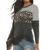 Women's  And Winter Leopard Pattern Stitching Long Sleeve T-Shirt
