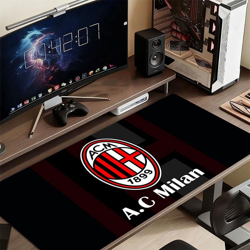 AC Milan Mouse Pad, Large Gaming Desk Mat, Non-slip XXL Mousepad for Laptop & Tablet, Mini PC Playmat with Stitched Edges