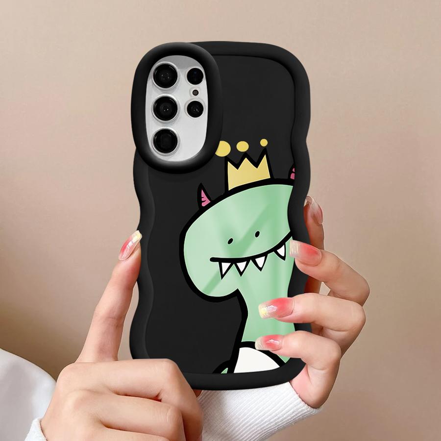 Soft Phone Cover Case for Samsung Galaxy S22 Ultra S23 Plus S24 A26 A25 S25 S20 FE S21 A55 A34 A36 A24 A35 A54 Cartoon Dinosaur
