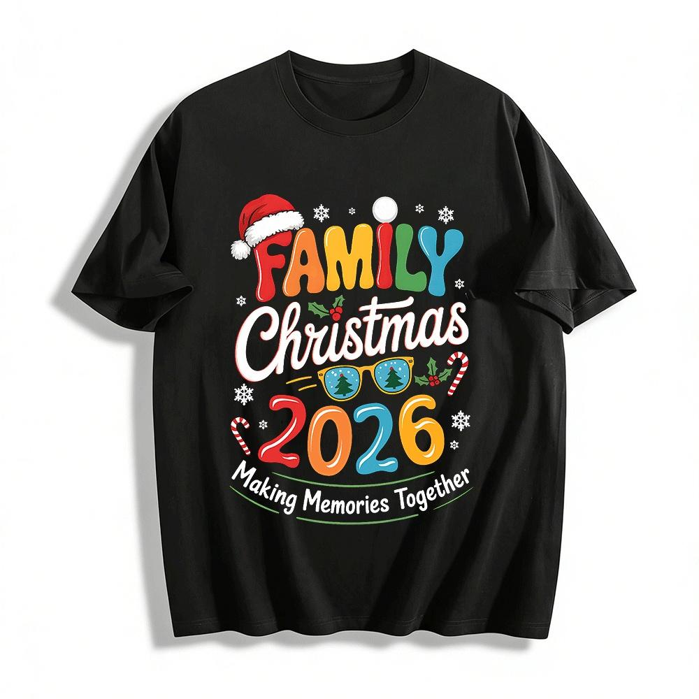 Family Christmas 2026 Making Memories Together Matching Tees Pure cotton T-shirt XXS
