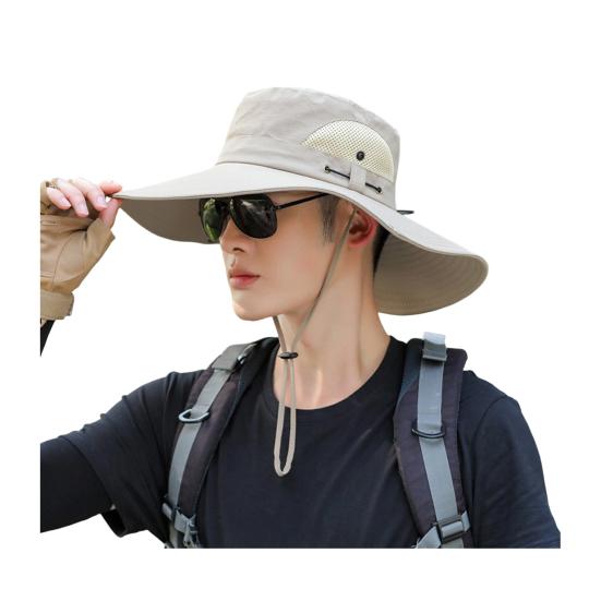 Adjustable Wide Brim Fisherman Hat Polyester Fiber 56 cm 1 Pc