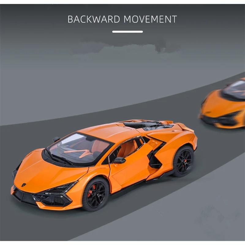 1/24 Lamborghini Revuelto Alloy Sports Car Model Diecast Metal Toy Racing Super Car Vehicles Model Sound and Light Simulation Childrens Gift