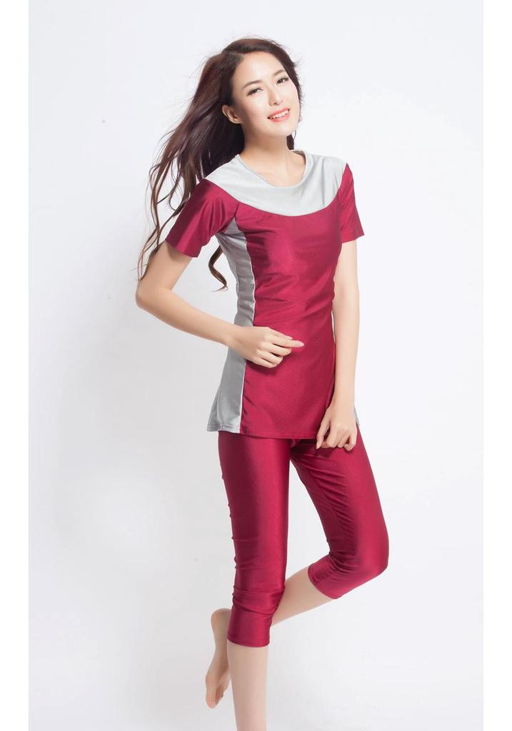 2016 Middle East Women's Quick-Dry, High-Elasticity, Short-Sleeved Conservative Swimsuit