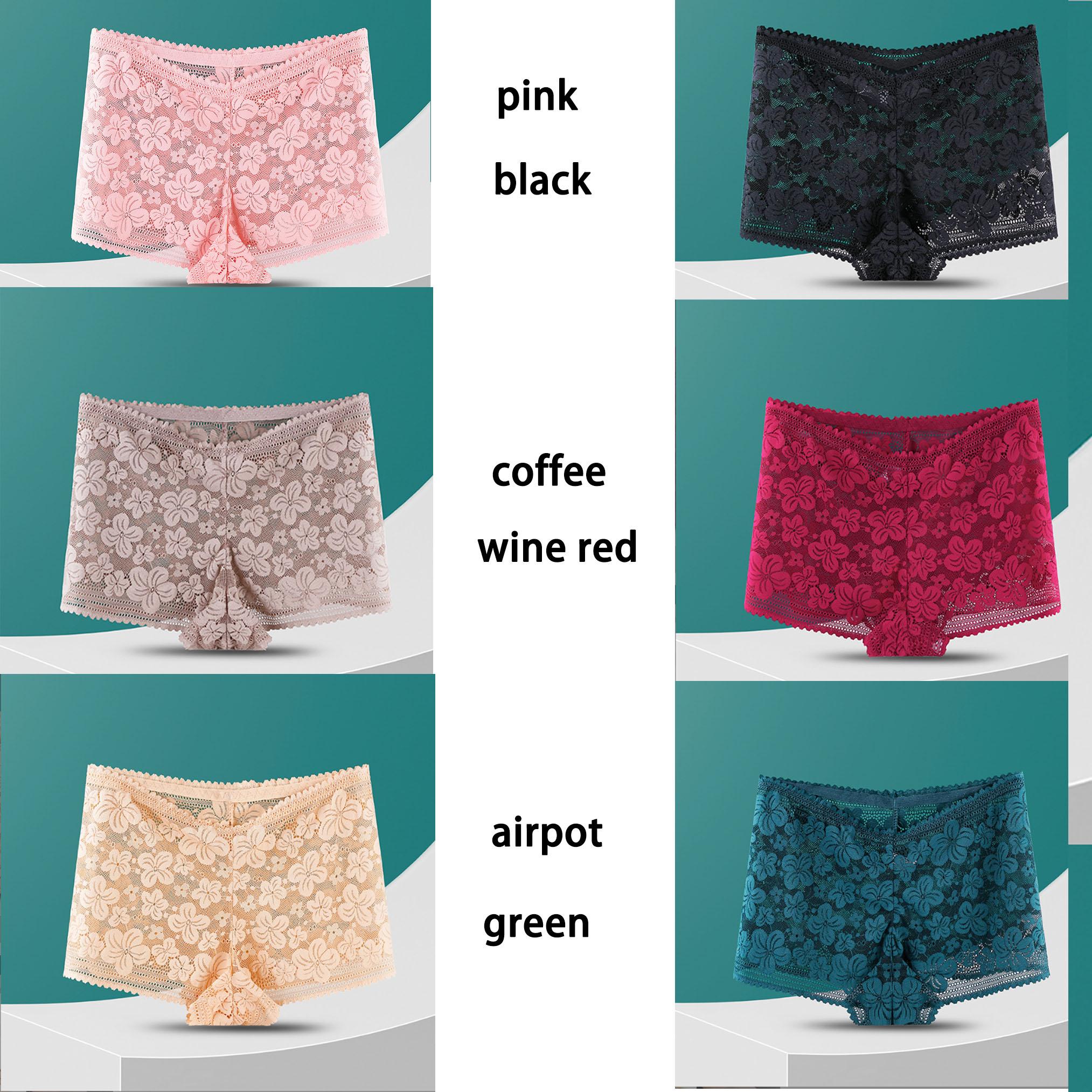 

6 шт. кружевное сексуальное нижнее белье с цветочным принтом женские прозрачные трусики с низкой посадкой трусы-боксеры с вышивкой L