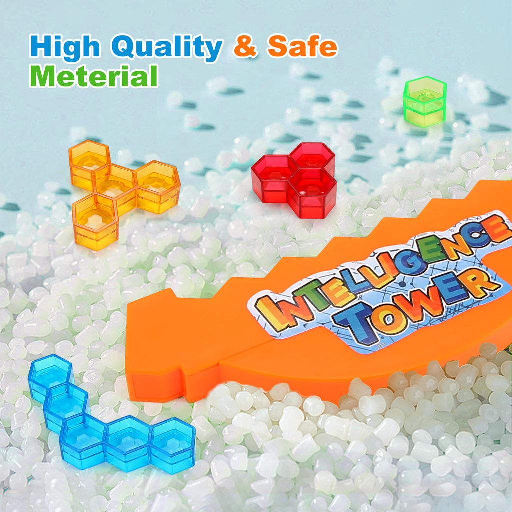 32Pcs Intelligence Tower Balance Stacking Building Blocks Toy Stacked High Block Game  Educational Toys Kids Desktop Party Toy