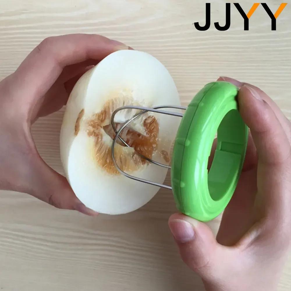 JJYY 2-in-1 Fruit Slicer Cutter Divider Kitchen Accessories Apple Pear Kiwi Easy Cutting Knife