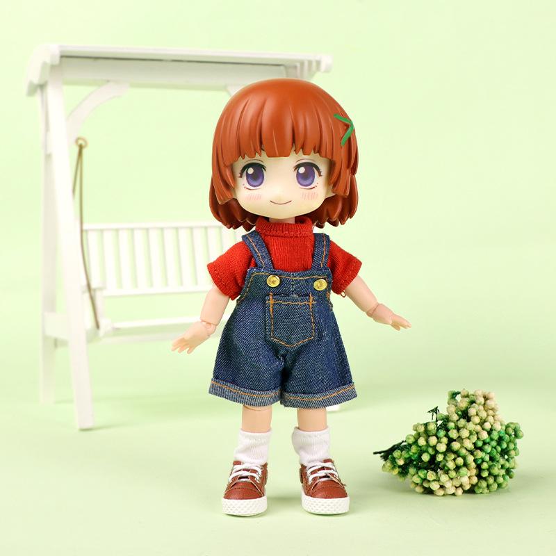 Ob11 Doll Clothes Fashion Tops Jeans Sweatshirt Cool Sleeveless High Neck Sweater Suspenders Shorts For 1/12 Bjd Dolls Accessory